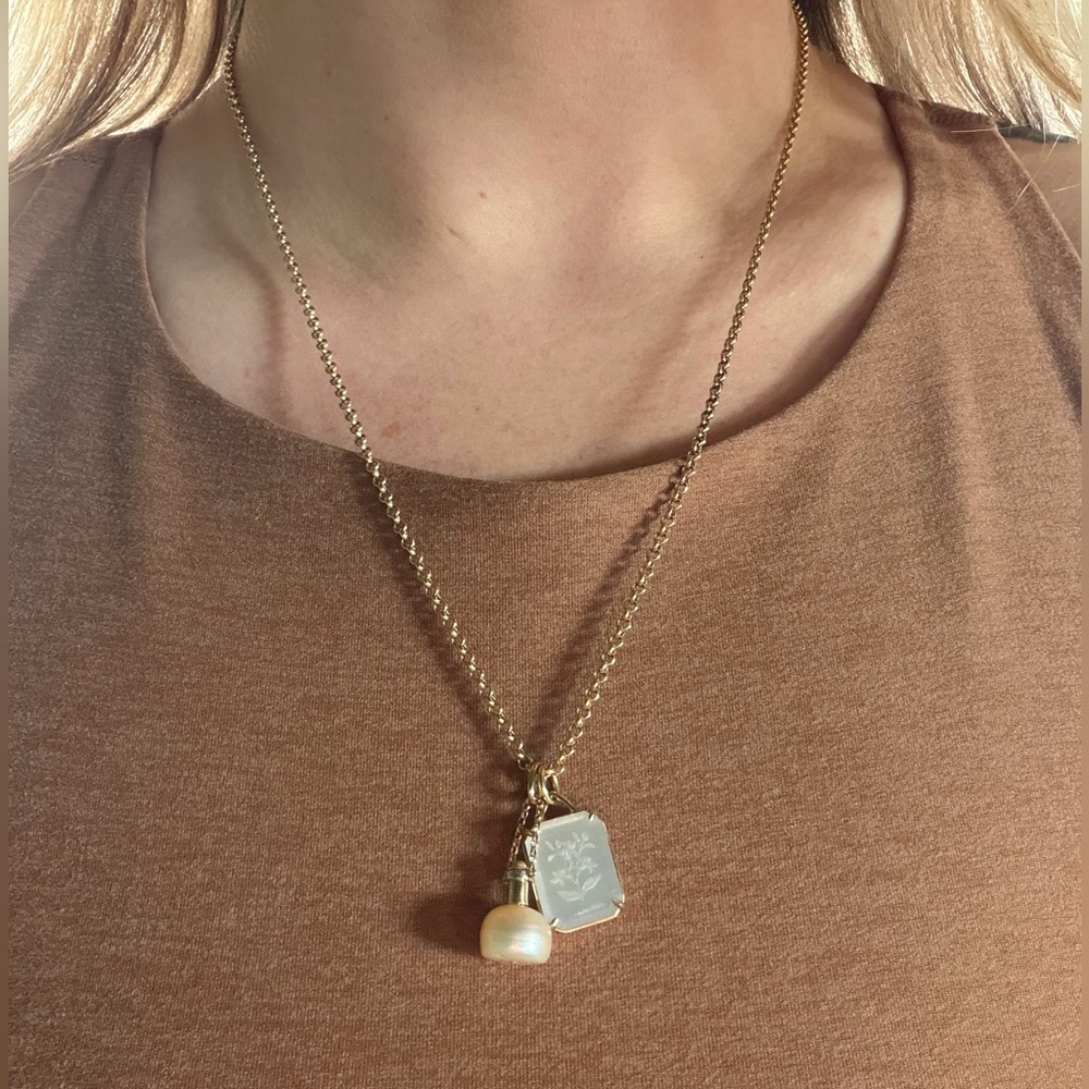 Palm Sunday “Vessel” Charm with 14k Gold and Freshwater Pearl